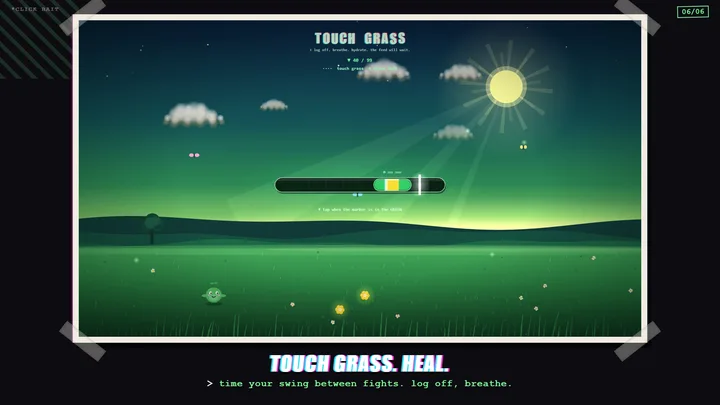 Touch Grass scene in CLICK BAIT